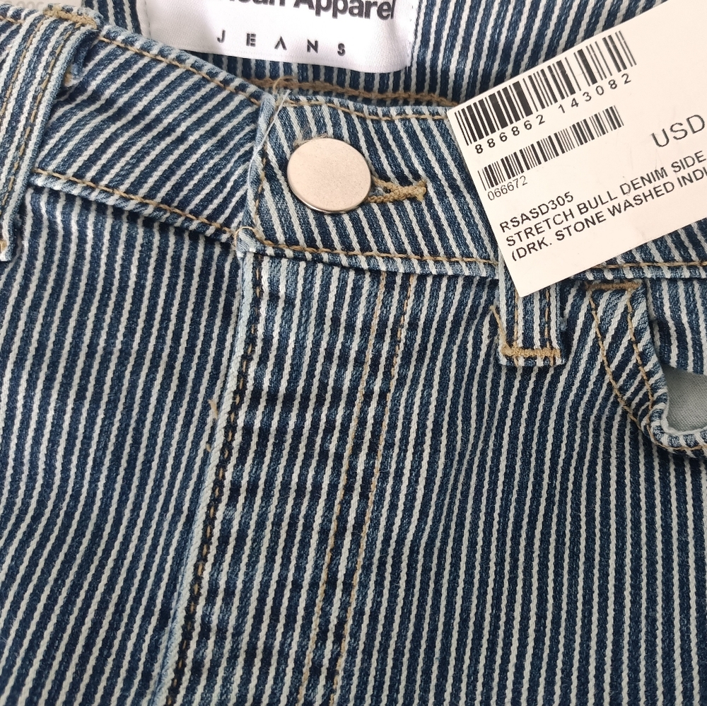 Blue Striped Women's Jeans American Apparel